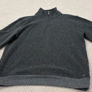 Faherty Dark Gray Zip-Up Sweater